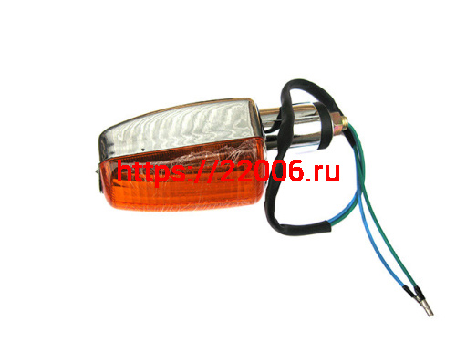 Указатель поворота №34 оранжевое стекло, прямоугольный хром, большой Указатель поворота №34 оранжевое стекло, прямоугольный хром, большой