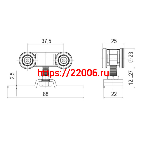 Комплект роликов Punto (Пунто) для раздвижных дверей SLD.SoftLine.SET.rollers/45-4 (Soft LINE 45/4) фото 3 Комплект роликов Punto (Пунто) для раздвижных дверей SLD.SoftLine.SET.rollers/45-4 (Soft LINE 45/4) фото 3