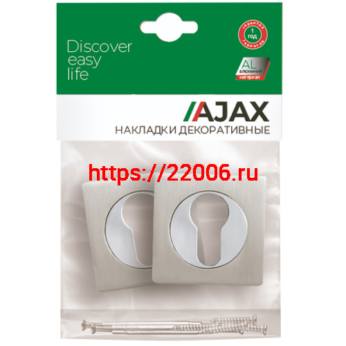 Накладка Ajax (Аякс) под цилиндр ET.K.JK51 (ET JK) SSC-16 сатин.хром фото 2 Накладка Ajax (Аякс) под цилиндр ET.K.JK51 (ET JK) SSC-16 сатин.хром фото 2