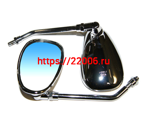 Зеркала заднего вида №62 ZX-071 хром овал, крепление центр М10 (2 шт. в комлекте) Зеркала заднего вида №62 ZX-071 хром овал, крепление центр М10 (2 шт. в комлекте)
