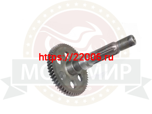 Вал заднего колеса в сборе  с шестерней  FT50QT короткая 57Z фото 2