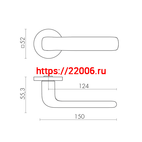 Ручка Fuaro (Фуаро) раздельная R.SLR52.PRIDE BL-24 черный фото 3