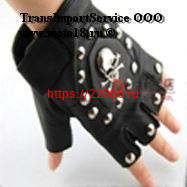 _Перчатки вело/мото байкерские без пальцев, иск. кожа, с заклепками и черепом _Перчатки вело/мото байкерские без пальцев, иск. кожа, с заклепками и черепом