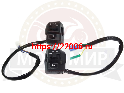Переключатель YBR125, левый+правый с проводкой Переключатель YBR125, левый+правый с проводкой