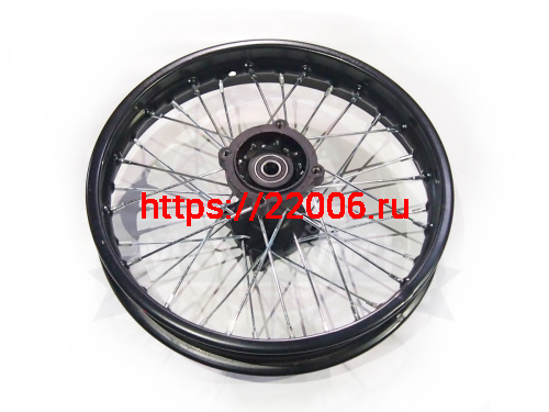 Обод 14" задний спицы 1,85-14  (ПИТ-БАЙК) TTR125 в сборе, ось D15 мм (НАБОР)