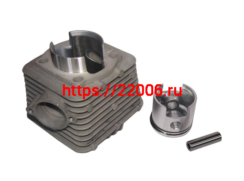 Цилиндр в сборе с поршнем Веломотор T100 "Газуля" 50мм (цилиндр+поршень+палец 12 мм +кольца)