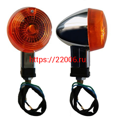 Указатель поворота №02 оранжевое стекло, хром капля ,большой Указатель поворота №02 оранжевое стекло, хром капля ,большой