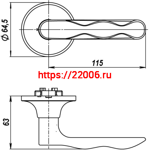 Ручка Fuaro (Фуаро) защелка DK624/BL PB-BK (624/BL PB-B) (фик.) золото фото 2