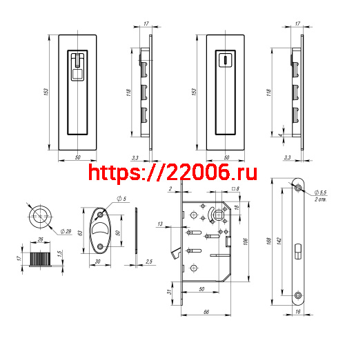 Защелка Armadillo (Армадилло) с ручками для раздвижных дверей SH.URB153.KIT011-BK (SH011 URB) OB-13 античная бронза фото 4 Защелка Armadillo (Армадилло) с ручками для раздвижных дверей SH.URB153.KIT011-BK (SH011 URB) OB-13 античная бронза фото 4