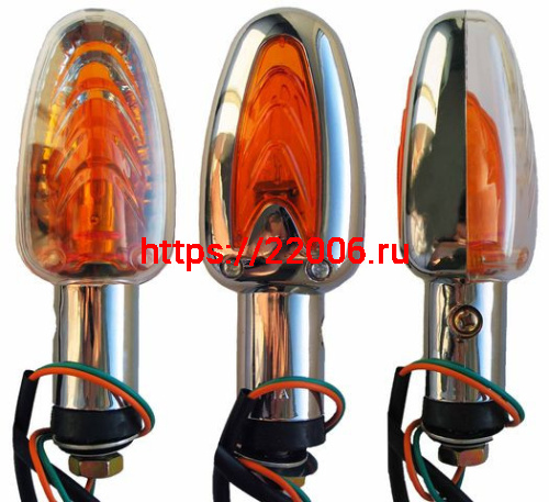 Указатель поворота №25 белое стекло, свеча с повторителем на стойке Указатель поворота №25 белое стекло, свеча с повторителем на стойке