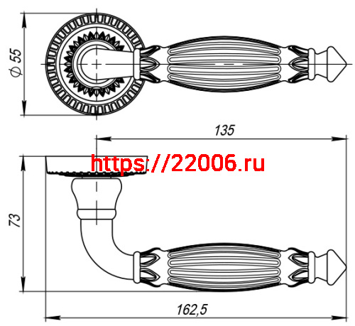 Ручка Armadillo (Армадилло) раздельная R.CL55.Bella (Bella CL2) ABL-18 темная медь фото 4 Ручка Armadillo (Армадилло) раздельная R.CL55.Bella (Bella CL2) ABL-18 темная медь фото 4