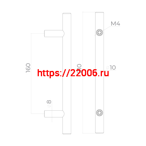 Ручка-скоба Ajax (Аякс) мебельная MB-H-005-160 мм BL черный фото 2 Ручка-скоба Ajax (Аякс) мебельная MB-H-005-160 мм BL черный фото 2
