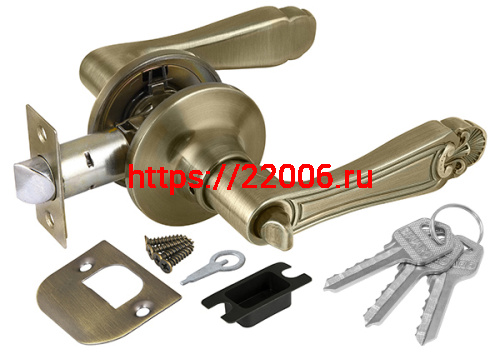 Ручка Fuaro (Фуаро) защелка DK637/BL АB-ET (637/BL АB-E) (кл/фик.) бронза Ручка Fuaro (Фуаро) защелка DK637/BL АB-ET (637/BL АB-E) (кл/фик.) бронза