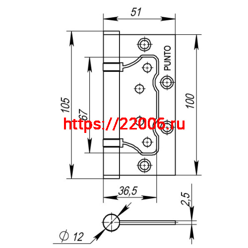 Петля Punto (Пунто) универсальная без врезки IN4200W CF (200-2B 100x2,5) кофе фото 3 Петля Punto (Пунто) универсальная без врезки IN4200W CF (200-2B 100x2,5) кофе фото 3
