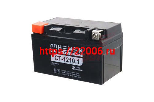 Аккумулятор 12В10Ач HEMEN ENERGY CT1210.1 (YTZ10S) (кислотный, герметичный) (прям. пол) (150*85*93мм Аккумулятор 12В10Ач HEMEN ENERGY CT1210.1 (YTZ10S) (кислотный, герметичный) (прям. пол) (150*85*93мм