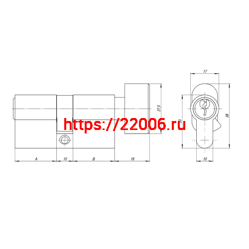 Цилиндровый Ajax (Аякс) механизм (AZ102/100) AZ1002Knob100 (40+10+50) CP хром фото 3 Цилиндровый Ajax (Аякс) механизм (AZ102/100) AZ1002Knob100 (40+10+50) CP хром фото 3