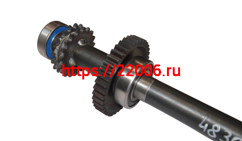 Вал ведомый машинокомплекта Лидер-Альфа 3 в сборе (длинный) с подшипниками фото 2