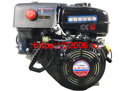 Двигатель LIFAN 9 л.с. 177F-BH (вал d25 мм) с редуктором 1:6 Двигатель LIFAN 9 л.с. 177F-BH (вал d25 мм) с редуктором 1:6
