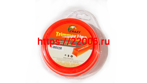 Леска триммерная (2,4*25м) CRAZY STONE квадрат