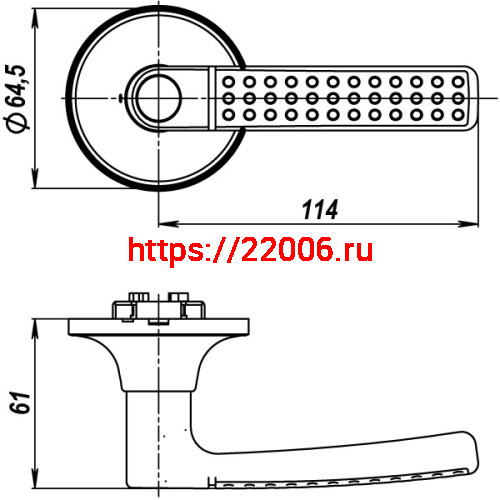 Ручка Punto (Пунто) защелка DK626 SN-BK (6026 SN-B) (фик.) мат. никель фото 3 Ручка Punto (Пунто) защелка DK626 SN-BK (6026 SN-B) (фик.) мат. никель фото 3