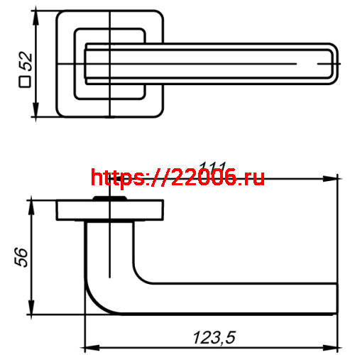 Ручка Punto (Пунто) раздельная K.QR52.NOVA (NOVA QR) GR/CP-23 графит/хром фото 2 Ручка Punto (Пунто) раздельная K.QR52.NOVA (NOVA QR) GR/CP-23 графит/хром фото 2