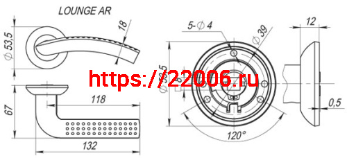 Ручка Fuaro (Фуаро) раздельная R.AR54.LOUNGE (LOUNGE AR) 130mm SG/GP-4 матовое золото/золото фото 2 Ручка Fuaro (Фуаро) раздельная R.AR54.LOUNGE (LOUNGE AR) 130mm SG/GP-4 матовое золото/золото фото 2