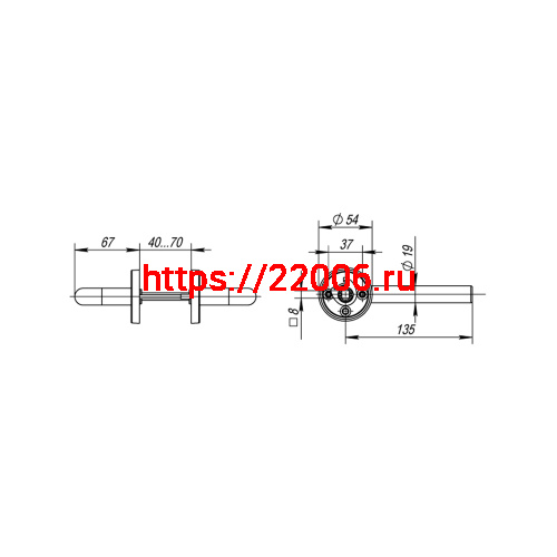 Ручка Fuaro (Фуаро) раздельная R.DSS201-0203/19 (8х110 мм) INOX 201 фото 3 Ручка Fuaro (Фуаро) раздельная R.DSS201-0203/19 (8х110 мм) INOX 201 фото 3