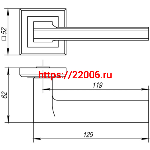 Ручка Punto (Пунто) раздельная K.QL52.VECTOR (VECTOR QL) SSC-16 сатинированный хром фото 2 Ручка Punto (Пунто) раздельная K.QL52.VECTOR (VECTOR QL) SSC-16 сатинированный хром фото 2