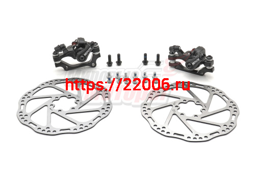 Тормоз дисковый (суппорт) задний(160/180)+передний(140/160)+2 диска+ болты "REPUTE DSC310" (КОМПЛ)