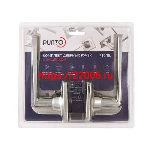 Ручка Punto (Пунто) защелка DK710/BL SN-BK (фик.) никель фото 2