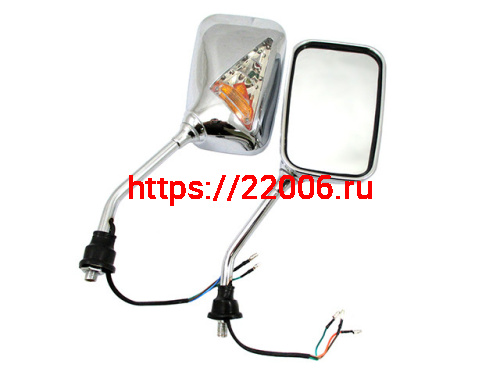 Зеркала заднего вида №57 пластик прямоугольное хром с поворотом М10 Зеркала заднего вида №57 пластик прямоугольное хром с поворотом М10