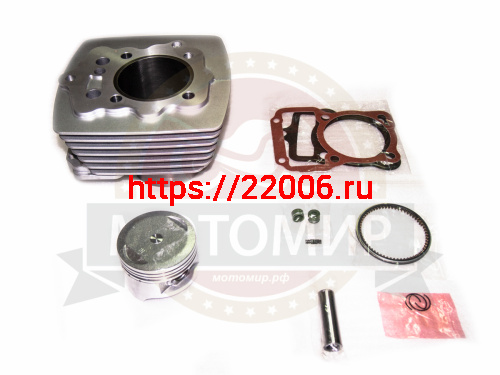 Цилиндр в сборе с поршнем CG200 см3 63,50мм 163FML (H104мм, h76мм, палец 15мм) фото 2 Цилиндр в сборе с поршнем CG200 см3 63,50мм 163FML (H104мм, h76мм, палец 15мм) фото 2