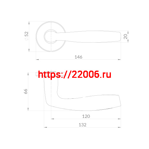 Ручка Punto (Пунто) раздельная R.EST.R52.ROUND SSG-39 сатинированное золото фото 2 Ручка Punto (Пунто) раздельная R.EST.R52.ROUND SSG-39 сатинированное золото фото 2