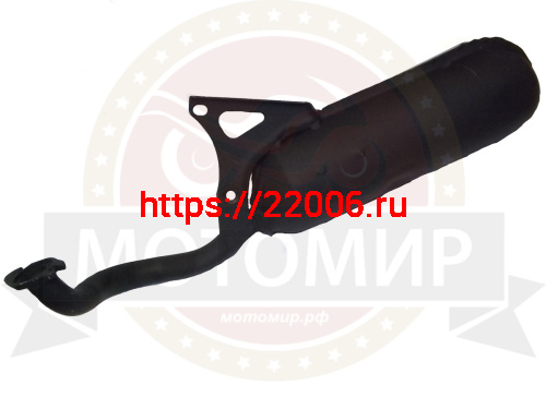 Глушитель скутер Yamaha Jog 50 3KJ в сборе с коленом фото 2