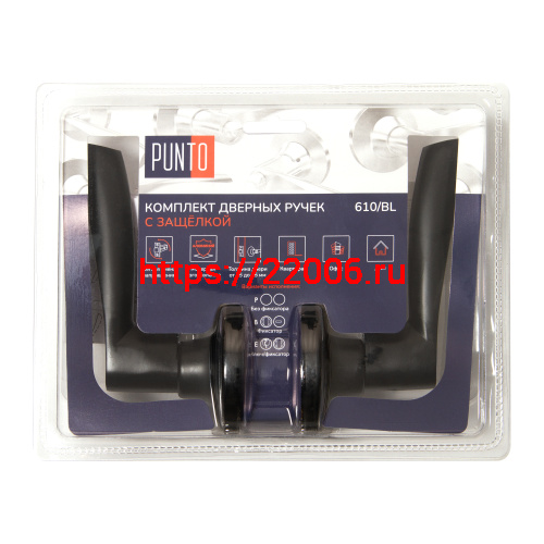 Ручка Punto (Пунто) защелка DK610/BL BL-PS (без фик.) черный Ручка Punto (Пунто) защелка DK610/BL BL-PS (без фик.) черный