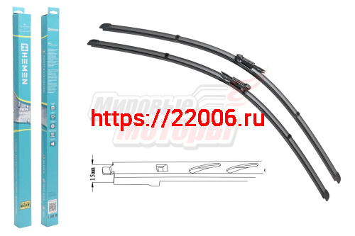 Щётки стеклоочистителя комплект 2 шт. HEMEN 725/725 мм (HP725725B1) Щётки стеклоочистителя комплект 2 шт. HEMEN 725/725 мм (HP725725B1)