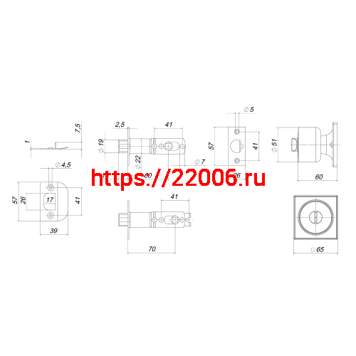 Ручка Punto (Пунто) защелка DK772/BL CP-BK (фик.) хром фото 3 Ручка Punto (Пунто) защелка DK772/BL CP-BK (фик.) хром фото 3