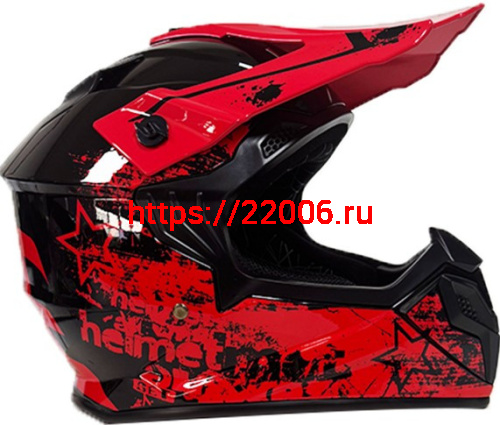 Мотошлем VIRTUE MD-911 Кросс красный с надписью (S)