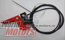 Рычаг газа мотобуксировщика металлический в сборе с тросом