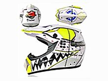 Мотошлем VIRTUE MD-905 Кросс белый с черно-салатовым рисунком (S)