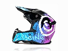 Мотошлем VIRTUE MD-902 Кросс черный с голубо-фиолетовым граффити (XXL)