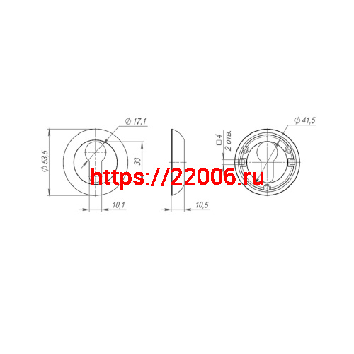 Накладка Punto (Пунто) под цилиндр ET.R.ZR54 (ET ZR) SN/CP-3 матовый никель/хром фото 2 Накладка Punto (Пунто) под цилиндр ET.R.ZR54 (ET ZR) SN/CP-3 матовый никель/хром фото 2