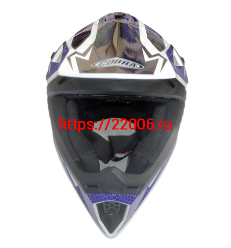 Шлем кроссовый COBRA EC H325, син/бел, крас/черн, бел/оранж, бел/лайм, син/жел., размер S фото 2