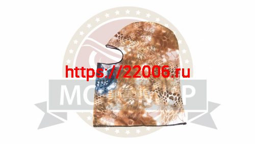 Подшлемник-балаклава (открыта только область для глаз, камуф. "осень" цвета 890037) с имит.черепа фото 4