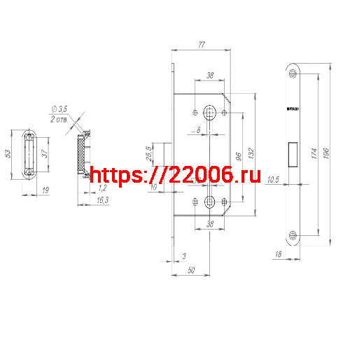 Защелка Fuaro (Фуаро) врезная MAGNM96WC-50 (M96WC-50) CP хром фото 3 Защелка Fuaro (Фуаро) врезная MAGNM96WC-50 (M96WC-50) CP хром фото 3